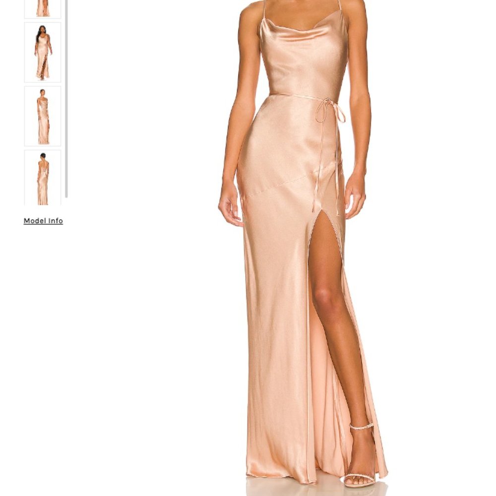 La Lune Bias Cowl Maxi Dress